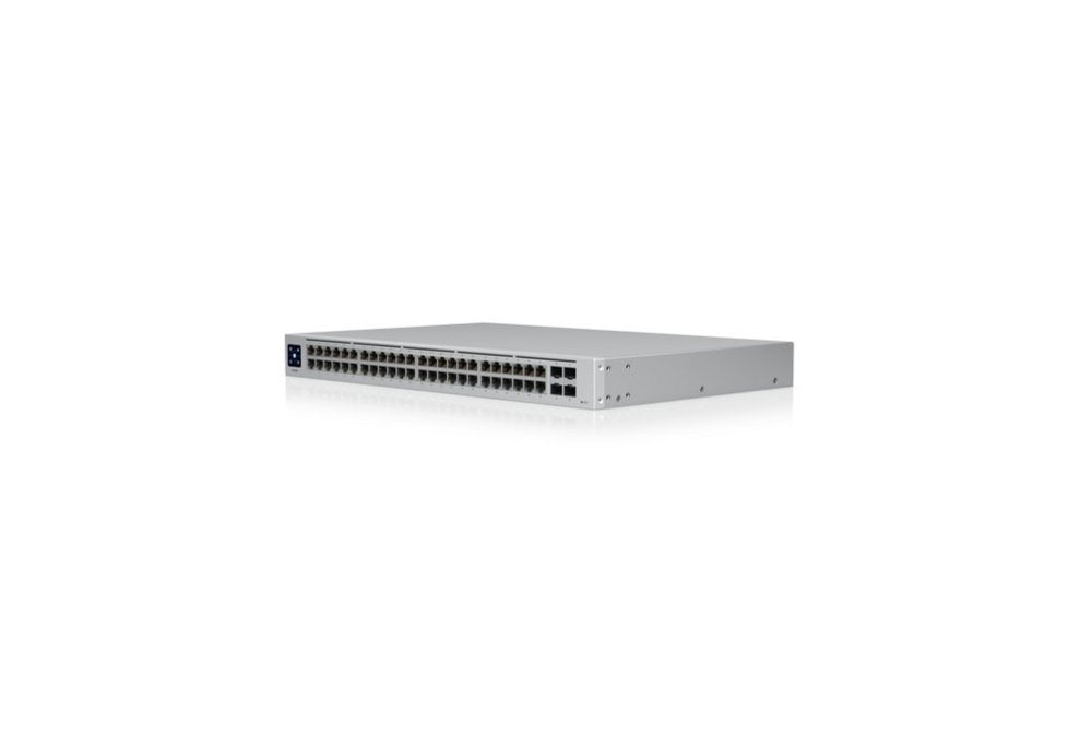 Ubiquiti UniFi USW-48-POE | Managed L2 Switch | 48-poorts Gigabit Ethernet | PoE | 1U Rackmount | Roestvrijstaal - Matmuis